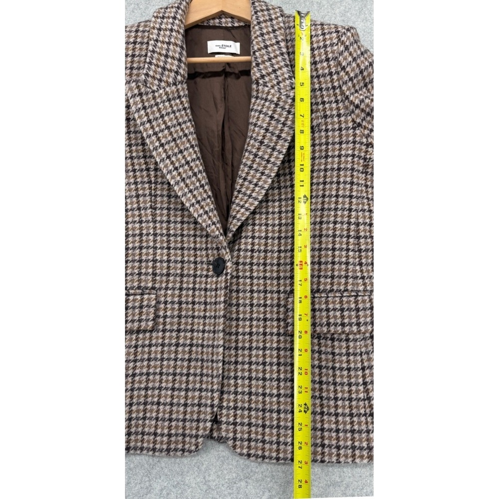 Isabel Marant Etoile Kerstin Blazer Women's 44 Brown Wool Houndstooth Old Money - Picture 10 of 14